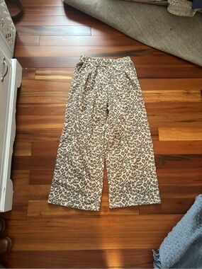Aerie Leapord Print Wide Leg Sweatpants